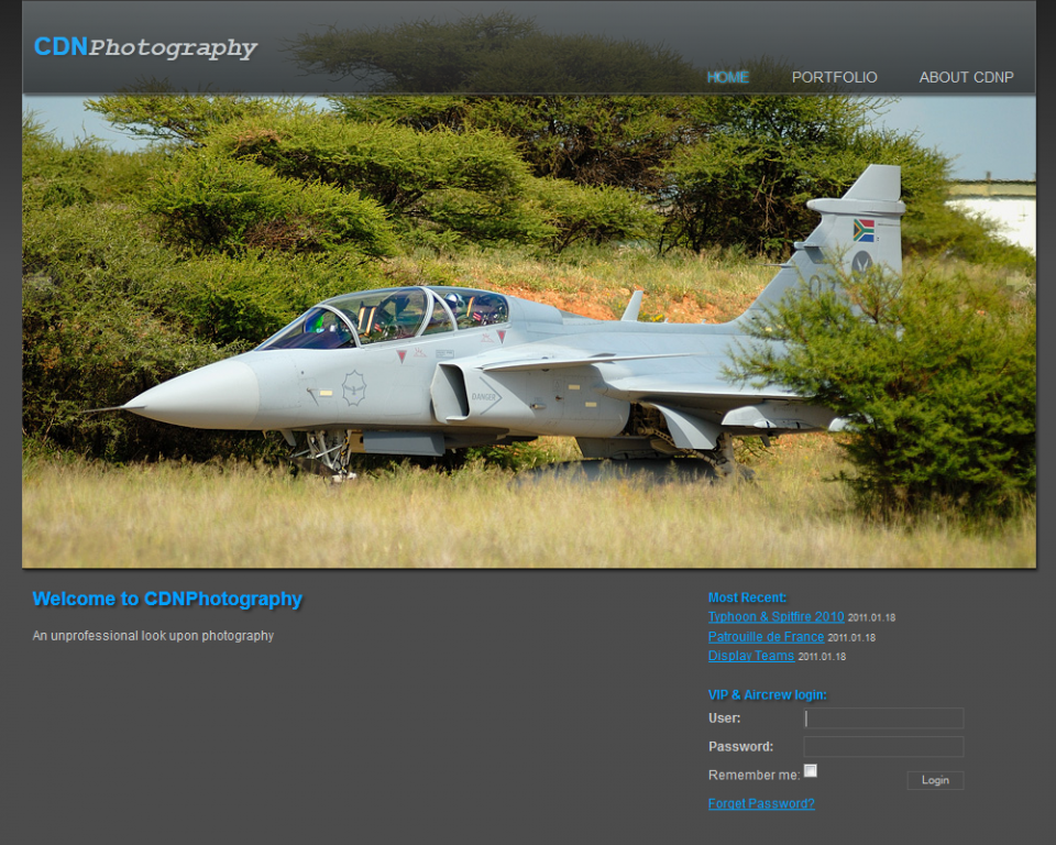 Website for a photograper friend of mine, 2010. This site is using a CMS called ModX.
